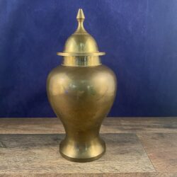 Solid Brass Lidded Ginger Jar Urn Made in India 4.5"Dia x 9.25"High