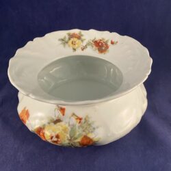Victoria Austria Vase Planter Bulbous Flowers Leaves Porcelain LARGE Spittoon?