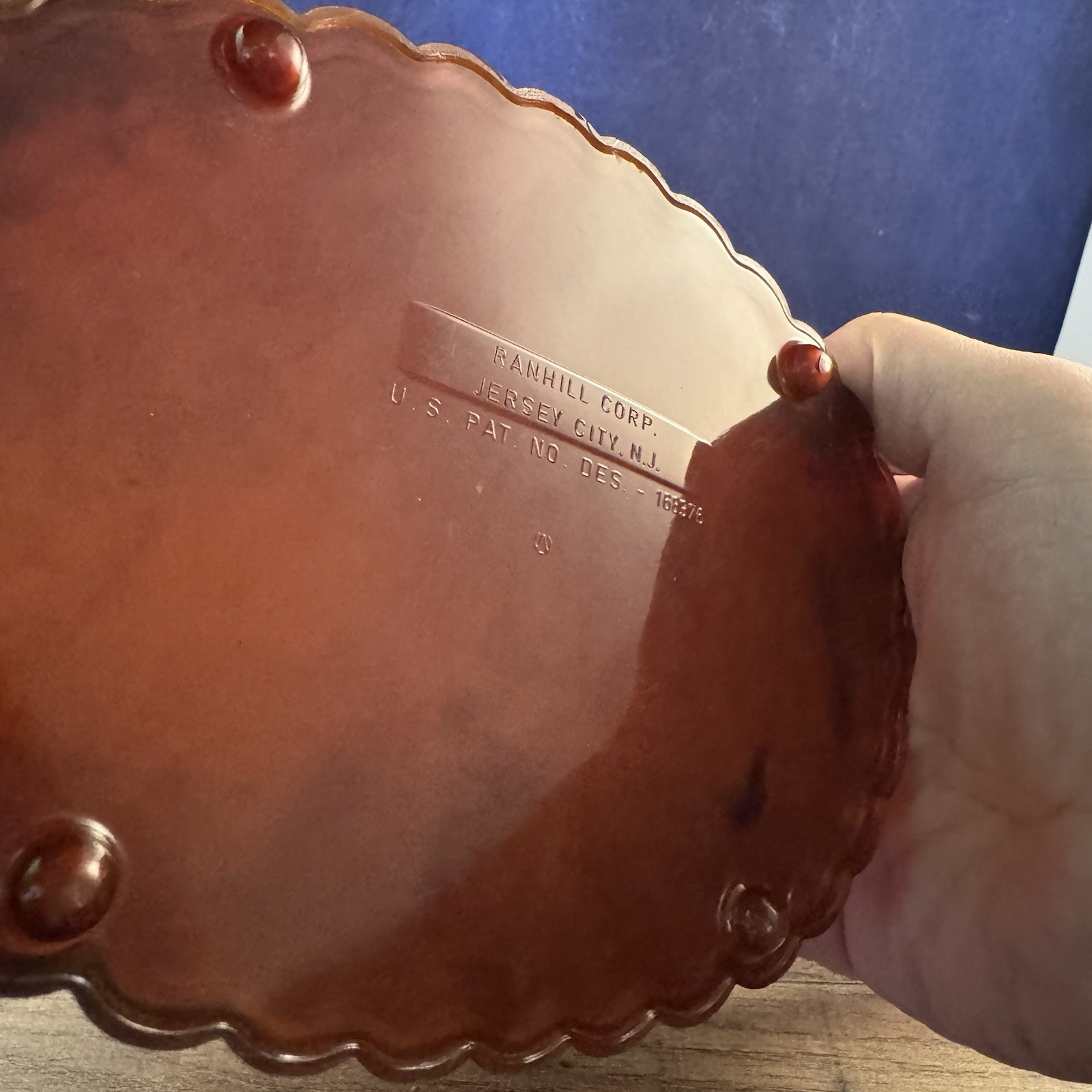Ranhill Corp. Etched and Sculpted Amber Swirl Acetate Box Purse, 1950s Vintage - Image 15