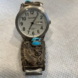 VTG Men’s Watch Sharp SHP-5505 Zuni Silver Band Tested Working Day Date