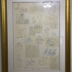 Disney’s Golden Age of Animation Framed Matted Print 1937-1967 Disney Characters