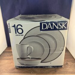 Dansk Leano Blue 16 Piece Dishware Set 4 place Dinner Salad Plates Mugs Bowls