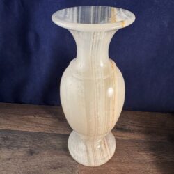 Genuine Polished Banded Onyx Flower Vase from Mexico 3.75" x 10"H