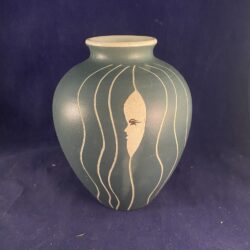 Vintage Italian Sgraffito Green Abstract Face Ceramic Vase 1970s Pottery Rare | eBay